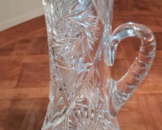American Brilliant Period Cut Crystal Pitcher