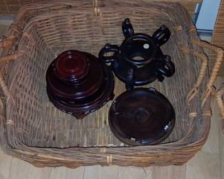 Set of Three Chinese Carved Wooden Stands for Vases or Bowls