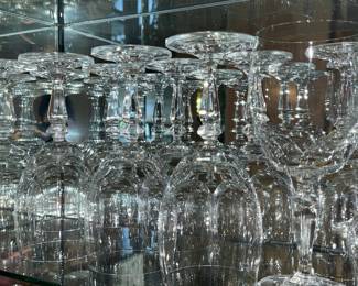 Cut Crystal Wine Glasses - Hobstar and Fan Pattern