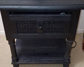 Safavieh Black Wood Grain End Table with Drawer and Shelf
