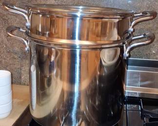 Stainless Steel Stock Pot with Steamer Insert and Lid