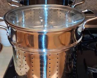 Stainless Steel Stock Pot with Steamer Insert and Lid