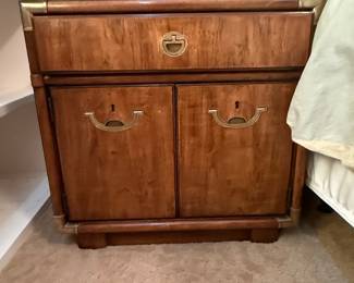 Drexel Accolade Campaign Style Walnut Nightstand