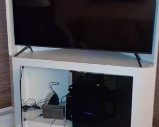 Custom Corner Media Console with Integrated TV Mount