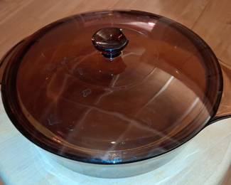 Anchor Hocking Fire King Amber Glass Casserole Dish with Lid
