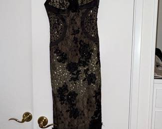 Mandalay Black Lace and Sequin Mermaid Gown