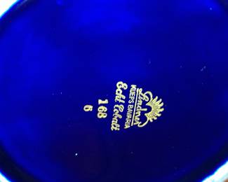Lindner Kueps Bavaria Echt Cobalt Vase with Gold Lace Overlay