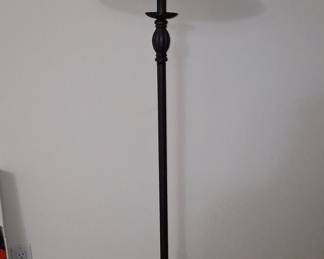 Black Wrought Iron Floor Lamp with Bell Shade