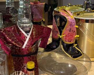 Vintage Chinese Silk Robe Wine Bottle Covers