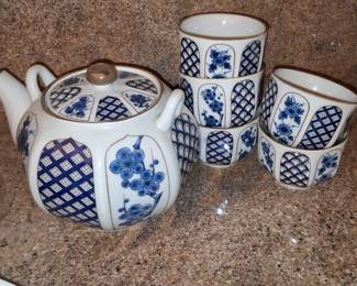 Otagiri Blue and White Porcelain Tea Set