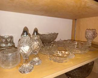 Cut Crystal Glassware Set with Punch Bowl