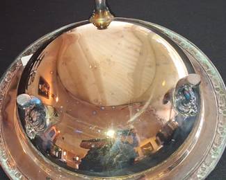 Silver Plated Footed Serving Bowl with Lid by Oneida Silversmiths