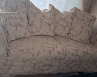 Traditional Damask Upholstered Sofa