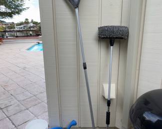 Telescopic Pool Skimmer Net and Brush Set