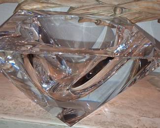 Baccarat Crystal "Bouton d'Or" Triangular Vase