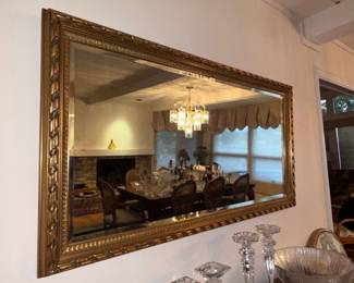 Ornate Giltwood Mirror with Rope Twist and Geometric Motif size 2'4" x 4'5"