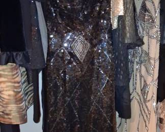 Mandalay Black Sequin High Low Gown