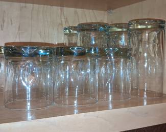 Set of 10 Clear Glass Tumblers