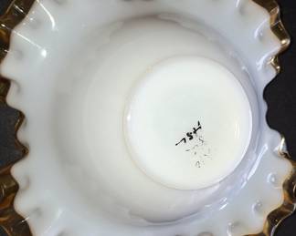 Fenton Gold Crest Opalescent Glass Ruffled Bowl