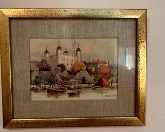 Watercolor Painting of the Tower of London by Ernest Odell