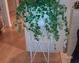 Vintage Tapered Planter with Ornate Stand