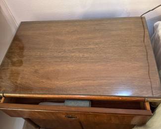 Drexel Accolade Campaign Style Walnut Nightstand