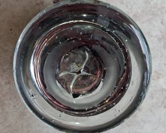 Murano Style Amethyst Glass Vase with Applied Floral Motifs