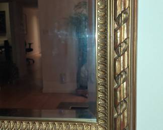 Ornate Giltwood Mirror with Rope Twist and Geometric Motif size 2'4" x 4'5"