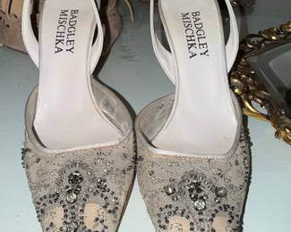 Badgley Mischka Embellished Slingback Heels