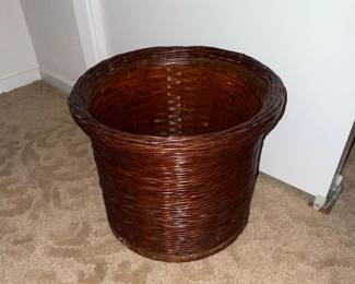 Woven Rattan Wastebasket