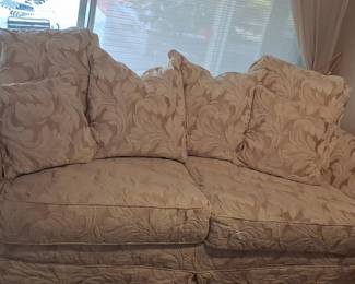 Traditional Damask Upholstered Sofa