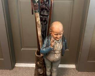 Antique Mr Pickwick statue  Vintage Mr. Pickwick circa 1890 Origin: England 28"H without canes, 40" with canes 1' W