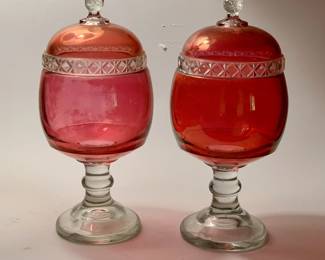 Red Glaass Urns