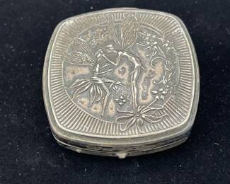 Antique 1920’s Art Nouveau Louder DJER KISS Kerkoff Kissing Fairies Powder Compact