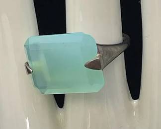 KENDRA SCOTT 925 Silver Large Chalcedony Vintage Ring Size 6.5