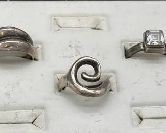 3 Sterling Silver Rings * 14.7g Weight * Sizes (2) 8 & (1) 7