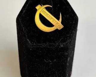 Small Crescent Rolled Gold Pin Philathea