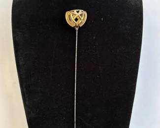 Antique Gold Monogram Hat Pin * No Mark we could find * Likely Gold
