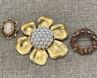 3 Brooches Pins Costume Jewelry * 1 GIVENCHY