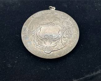 Antique 2.5” Compact Monogrammed & Marked Sterling