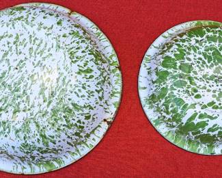GREEN ENAMEL WARE WASH BOWLS