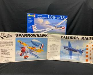 3 Vintage Airplane Model Kits 1/32 Scale *Williams Bros *Revell