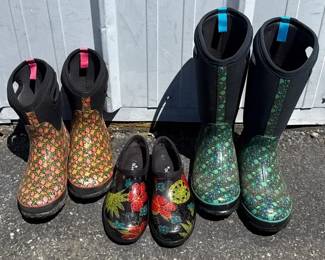 2~ Pairs Of BOGS Boots & Pair Of Short Waterproof Sloggers * Women’s Size 8
