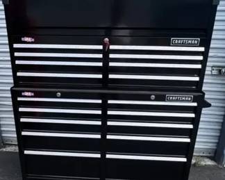 Like New Craftsman 2 Piece 18 Drawer Rolling Tool Storage * Huge but Rolls Easily!