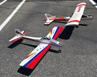 2~ Large Balsa Wood RC MODEL Airplanes * HOBBICO NEXTAR 69” Wingspan * SONIC 52” Wingspan W/ Engine