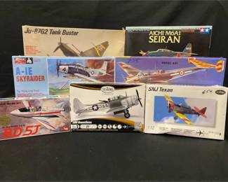 7 Model Airplane kits 1/72 Scale *Testors *Monogram *LS BEDE Micro Jet *Heller *Tamiya