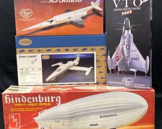 4 Vintage Models 1/48 Scale *Hindenburg & X3 Stilleto NIB *Lindberg Classic *Testors