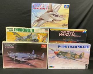 5 Vintage & Newer Model Airplane Kits *Revell *Academy *Italeri *Tamiya *Hasegawa *1/72 Scale