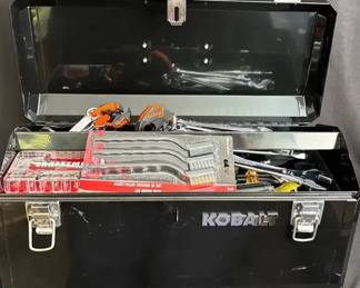 Kobalt Black Metal Toolbox With Many New Small Tools Inside