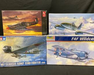 4 NIB Airplane Model Kits *Revell Wildcat *Tamiya *Hobby Craft